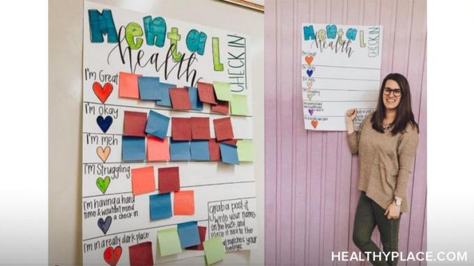 Bagaimana Anda mengajar anak-anak tentang kesehatan mental di kelas? Semudah memasang grafik check-in kesehatan mental. Baca lebih lanjut di HealthyPlace.