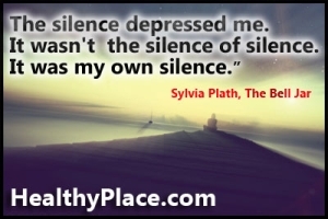 "Kesunyian membuatku tertekan. Itu bukan keheningan kesunyian. Itu adalah keheningan saya sendiri. "Kutipan tentang perasaan depresi - Keheningan membuat saya tertekan. Itu bukan keheningan kesunyian. Itu adalah keheningan saya sendiri.